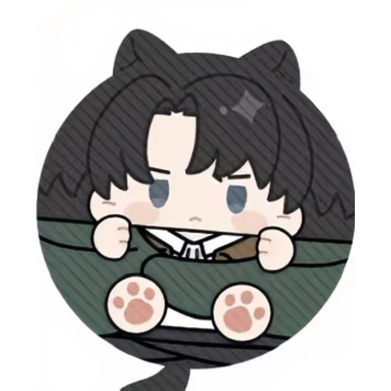 Attack On Titan Vol 2 Cat Ear Squeaky Mochi Anime Plush Pendant Levi Eren Mikasa Hange Erwin Anime Peripheral Bag Ornament Toy