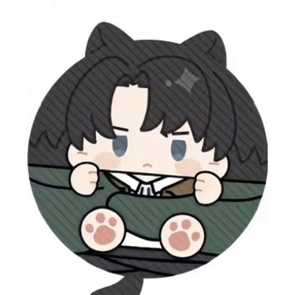 Attack On Titan Vol 2 Cat Ear Squeaky Mochi Anime Plush Pendant Levi Eren Mikasa Hange Erwin Anime Peripheral Bag Ornament Toy