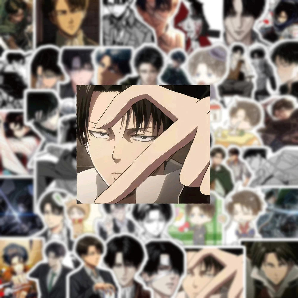 10/30/63pcs Cool Levi Anime Stickers Attack on Titan Cartoon Sticker Aesthetics Scrapbooking Laptop Luggage Characters Decals