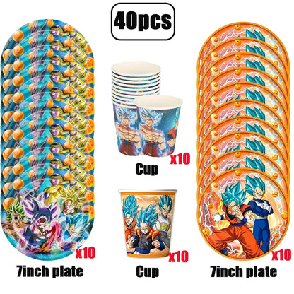 Dragon Ball Birthday Party Decorations Party Supplies Tablecloths Paper Cup Plates Napkin Gift Bags Banners Baby Birthday Shower