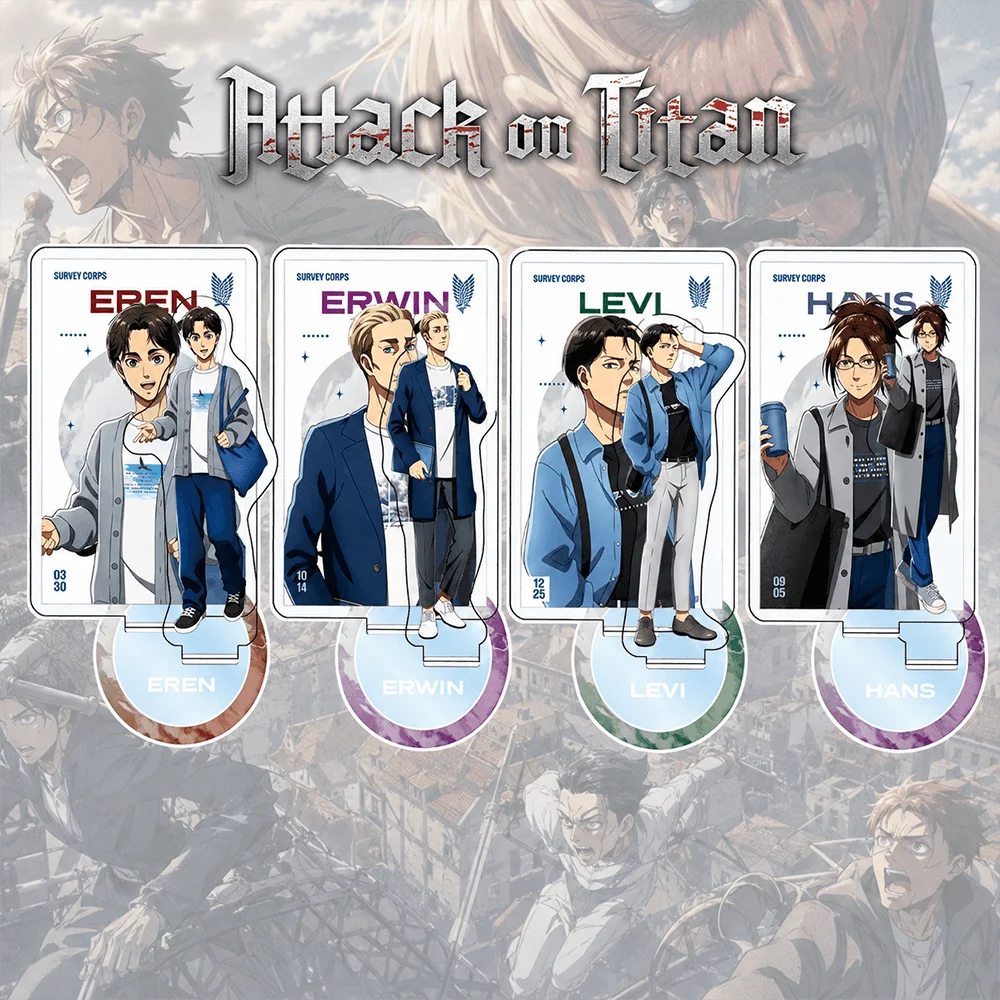 Attack on Titan Eren Yeager Levi Ackerman 15cm Acrylic Stand Keychain Anime Figure Desk Decor Collectible Gift