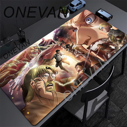 Attack on Titan Anime Large Lock Edge Mouse Pad Computer Mousepad XXL S Gaming Padmouse Gamer Laptop Keyboard Mouse Mats Carpet