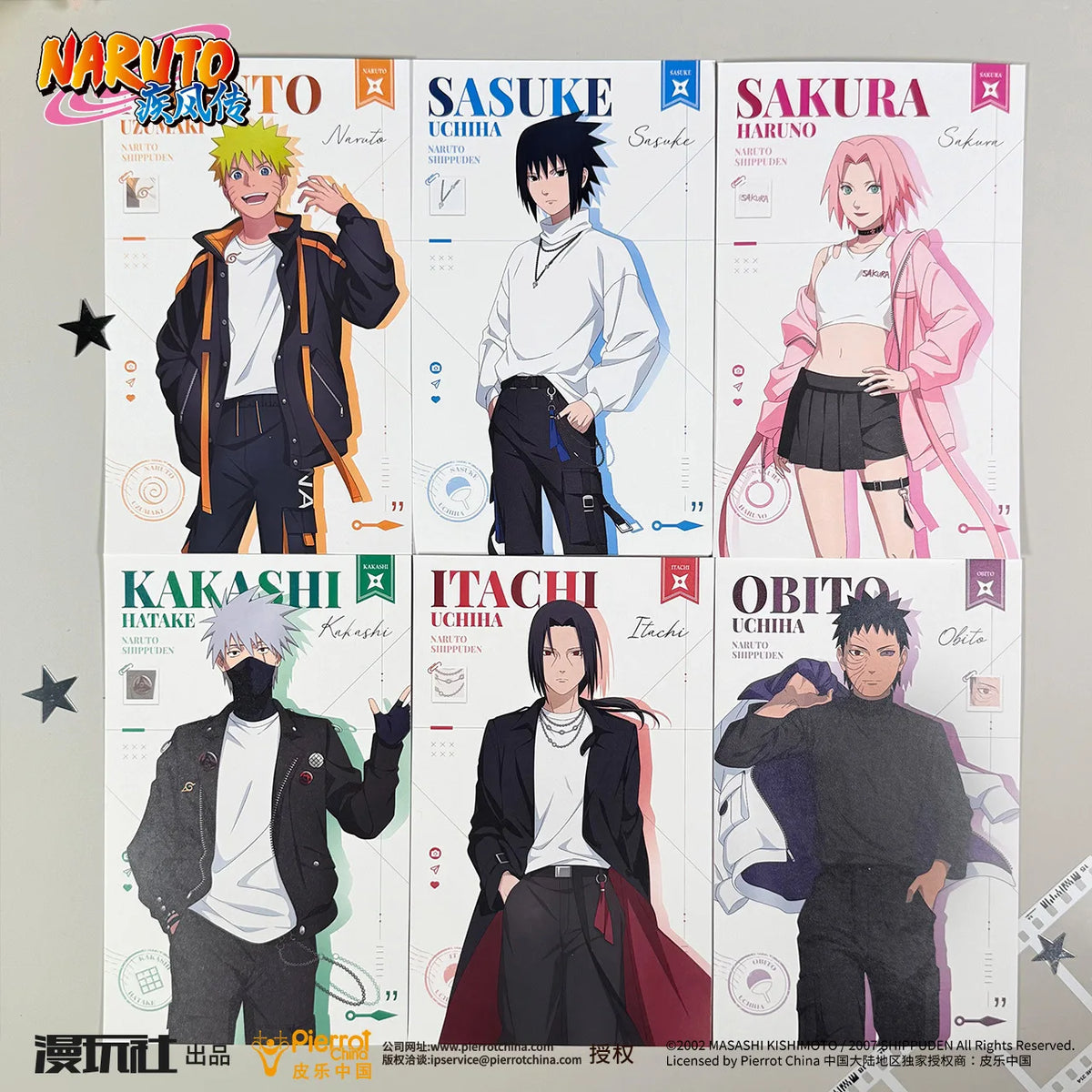 Naruto Uchiha Sasuke Obito Sakura Kakashi Itachi China Official Authorization Hype Clothes Series Postcard