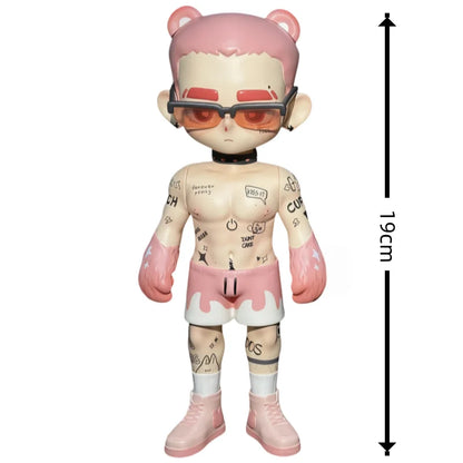 Toos Deer Head Boy Figure Muscle Guy Handsome Boy with Tattoo Warrior Doll Running Park Collection Ornament Accompany Gift