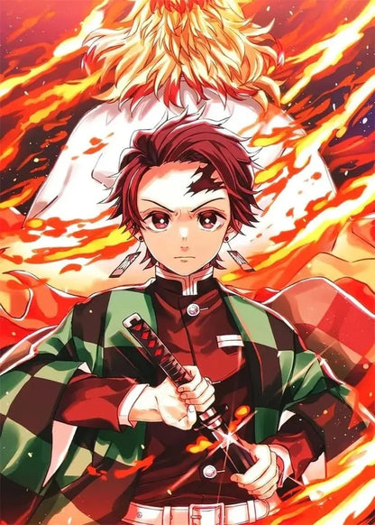 5D DIY Diamond Painting Japan Classic Hot Anime Demon Slayer Full Square Round Drill Mosaic Embroidery Home Decor Kids Gift