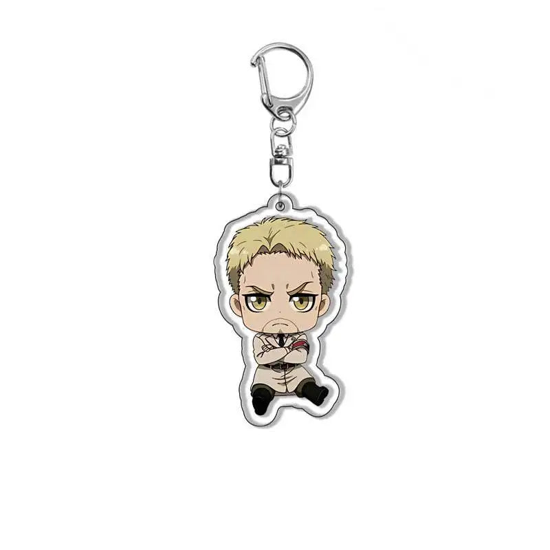 Attack on Titan Keychain Eren Yeager Mikasa Ackerman Acrylic Double Sided Keychain Anime Merchandise Gift for Fans Collectible