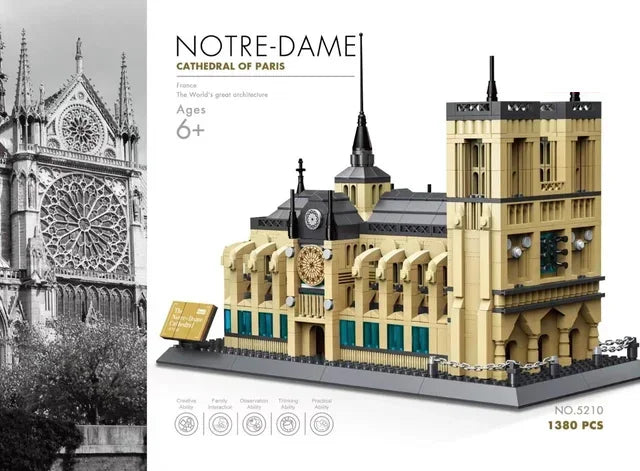 MOC World Famous Architecture Edifice Opera House Building Blocks Villa Savoye Bridge Tower Toy Children Birthday Christmas Gift