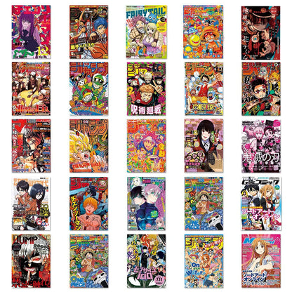 10/30/50pcs Mixed Japan Anime Poster Stickers Jujutsu Kaisen Attack on Titan Cartoon Decals DIY Laptop Skateboard Phone Sticker