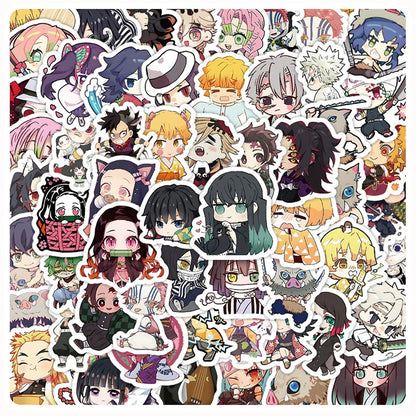 50/100pcs Cartoon Mix Anime Stickers Attack On Titan Jujutsu Kaisen Decals Skateboard Laptop Car Motorcycle Waterproof Sticker