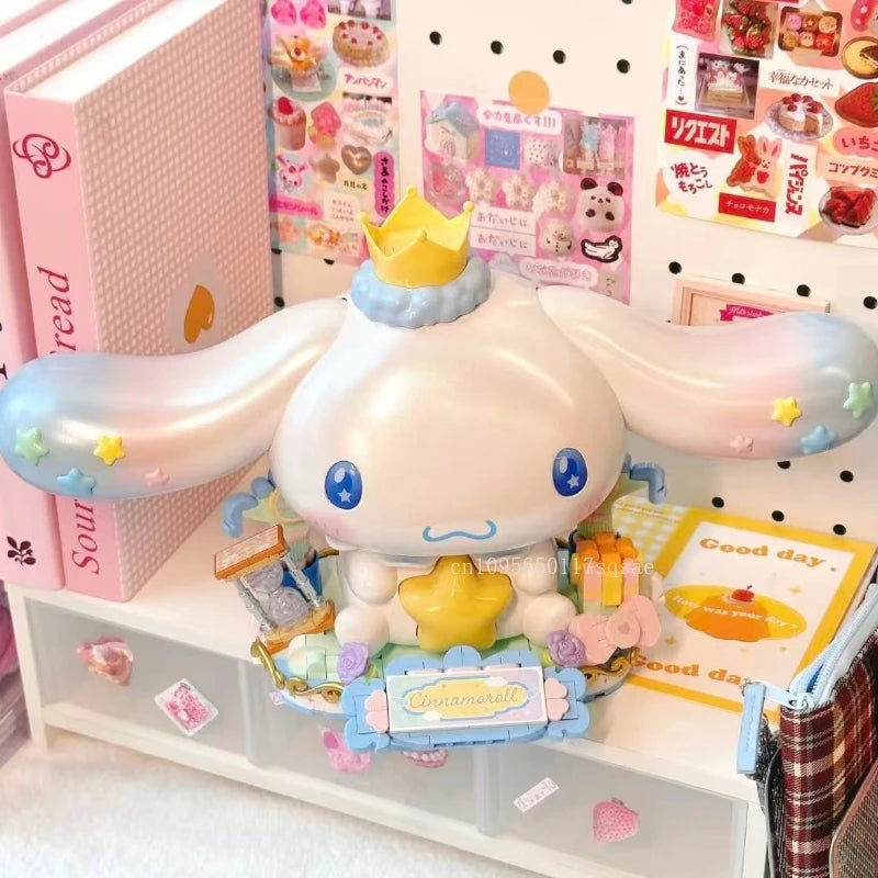New Cinnamoroll Series Building Blocks Anime Mobile Lighting Decoration Assembly Model Jewelry Collectibles Toy Set Gifts