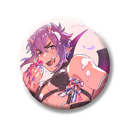 Cartoon Anime Game Nu: Carnival Eiden Yakumo Olivine Kuya Blade Metal Badge Button Brooch Pin Cosplay Cute keychains fans Gifts