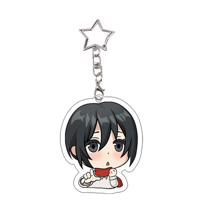 26pcs Attack on Titan Acrylic Keychain Mikasa Annie Levi Chibi Keyring Key Accessories Pendant Collect Reiner Birthday Gift