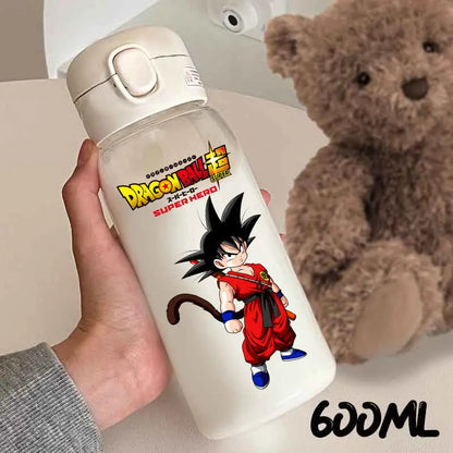 For Dragon Ball Straw Bottles 600ml Vegeta Goku Transparent Plastic Anti Drop Water Bottle Students Outdoor Capacity