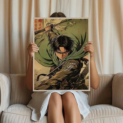 Wall Art Print Poster Japanese Art Exhibition Decorative Painting Modern Home Decor Gift Unframed Pop Anime Attack On Titan