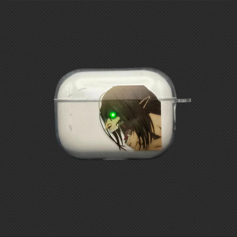 Attack on Titan Transparent Case for Airpods 4 3 2 1 Pro3 Pro2 Eren Jaeger Soft TPU Protective Cover Anime Decorations Shell
