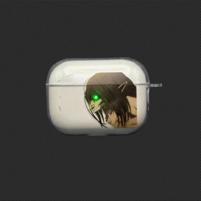 Attack on Titan Transparent Case for Airpods 4 3 2 1 Pro3 Pro2 Eren Jaeger Soft TPU Protective Cover Anime Decorations Shell