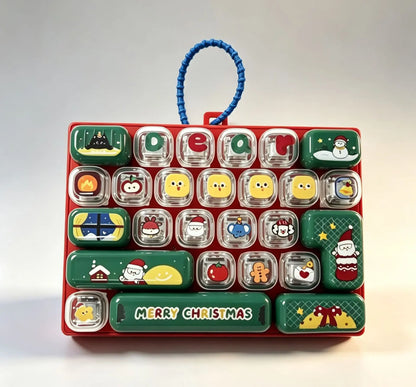 New Giant Keycap Keycap 26-piece Set Keychain Keycap Clicker Bag Charms Key Caps Keyboard Fidgets Clicker Halloween Xmas Gifts