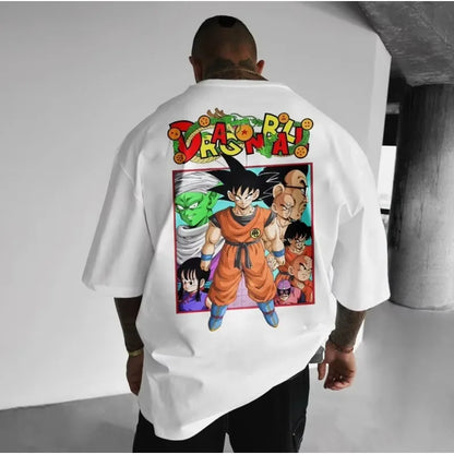 Dragon Ball Men's Anime CollaborationT-Shirt 2025 Summer Loose Large Size Printing Street Casual Children's Parent-Child Top