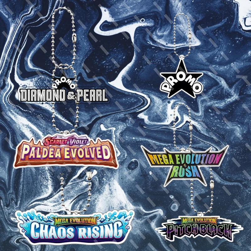 6pcs Anime Cartoon Pocket Monsters Small Card Logo Acrylic Keychain Fashion Peripheral Accessory Pendant Charm Keyring Gifts Toy