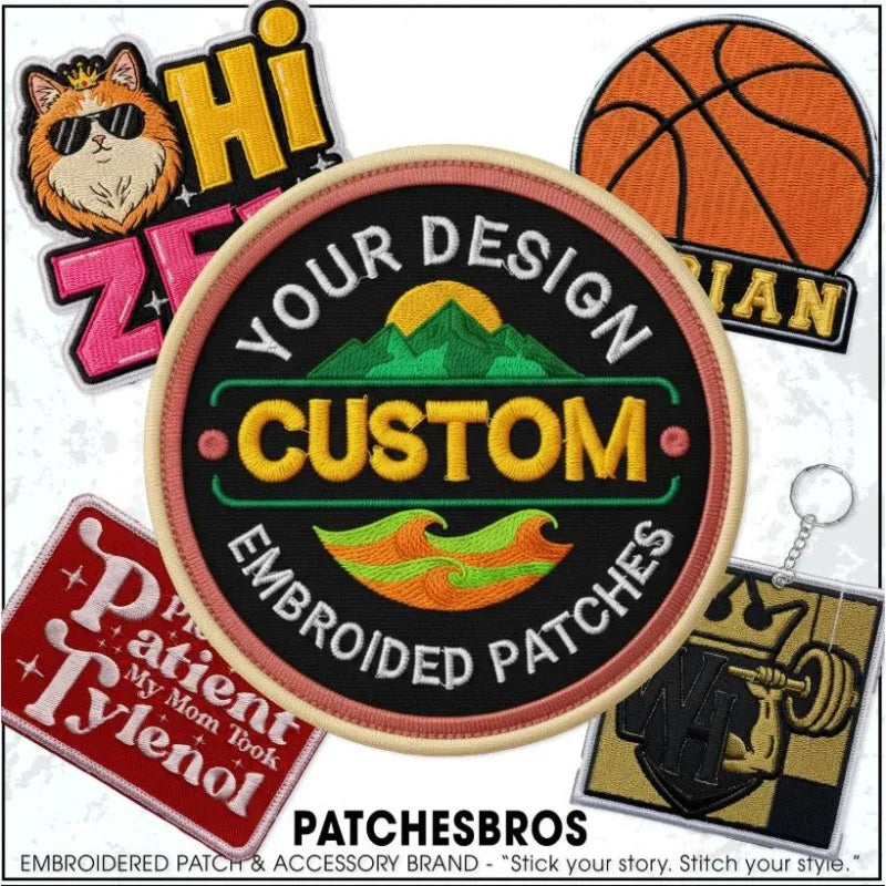 Custom Embroidery Patches Morale Personalized Logo Any Size Hook & Loop Iron on Sew on Patch for Clothing Jacket Bag Wholesale
