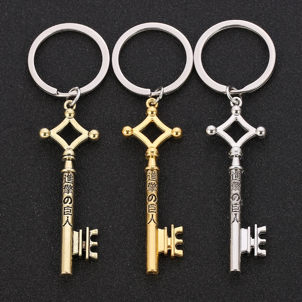 Fashion Vintage Anime chaveiro Cosplay Gifts Attack On Titan Keychain Eren Yeager Shingeki No Kyojin Keyrings Key Chains