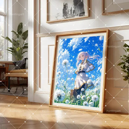 Magic Fantasy F-Frieren Beyond Journeys End Anime Canvas Painting Classic Elf Magic Girl Manga Art Poster Teens' Room Home Decor