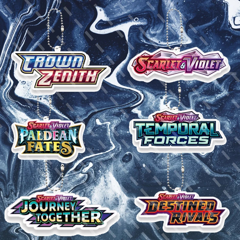 6pcs Anime Cartoon Pocket Monsters Small Card Logo Acrylic Keychain Fashion Peripheral Accessory Pendant Charm Keyring Gifts Toy