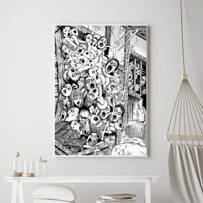 Junji Ito Horror Canvas Poster