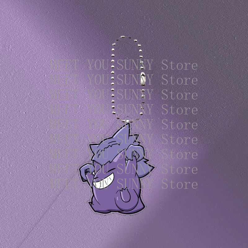 Anime Gengar Acrylic Keychain Pocket Monster Cartoon Kawaii Figure Creative Backpack Charm Pendant Toy Students Accessories Gift