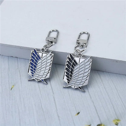 Attack on Titan Wings of Freedom Metal Keychain, Survey Corps Phone Lanyard, USB Buckle, Car Interior & Backpack Pendant Charms