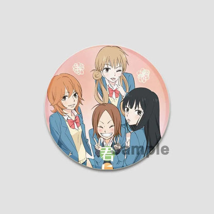 Kimi Ni Todoke Tinplate Pin Round Cartoon Snap-in Brooches