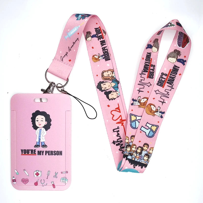 100 Styles Anatomy Credential Holder Keychains Neck Lanyard Pass Card Anime Credit Card Holder Keychain Straps Wholesale