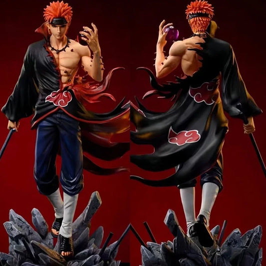 Naruto Shippuden Pain Yahiko Model Statue, Detailed Red‑Black Cape Figurine, Anime Collection, Kids & Adult Present