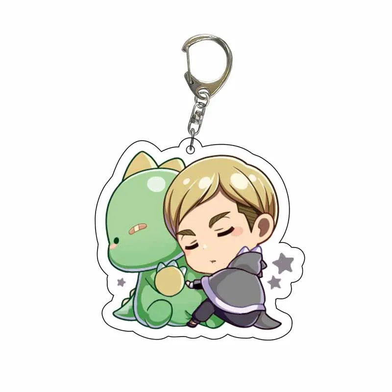 Anime Attack on Titan Keychain Levi Eren Mikasa Armin Transparent Pendant for Men Women Students Gift Accessories
