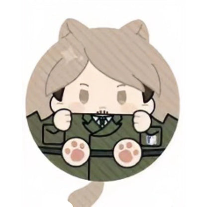Attack On Titan Vol 2 Cat Ear Squeaky Mochi Anime Plush Pendant Levi Eren Mikasa Hange Erwin Anime Peripheral Bag Ornament Toy