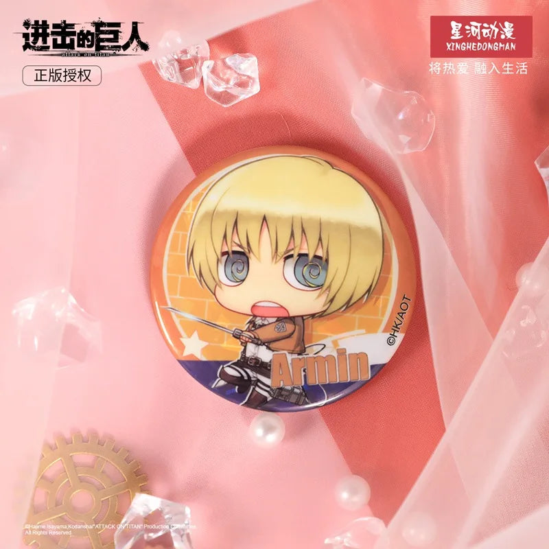 Attack on Titan Eren Jager Armin Arlert Rival Ackerman Hanji Zoe China Official Authorization Qver. Character Badge