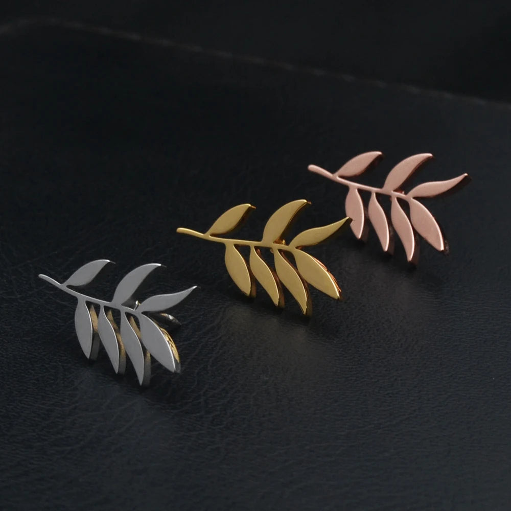 Wholesale Men's Lapel Brooches, Fashionable Olive Branch Accessory Pins, Stainless Steel Fashion Accessories, Gift Jewelry