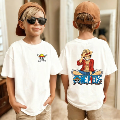 One Piece Japanese Anime Printed Men's T-Shirt Roronoa Zoro Children's Harajuku Short Sleeve Kids Luffy Cotton T-shirt Clothing
