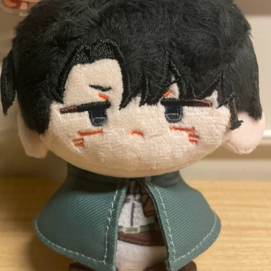 Attack On Titan 12cm Doll Ackerman Levi Eren Plush-Like Texture Doll Cute Cartoon Keychain Anime Stuffed Ornament Doll Fans Gift