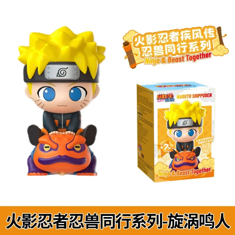 Naruto Shippuden Ninja&Beast Together Blind Box Cute Anime Uchiha Sasuke Kakashi Mini Figurine Collection Toys