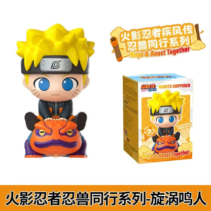 Naruto Shippuden Ninja&Beast Together Blind Box Cute Anime Uchiha Sasuke Kakashi Mini Figurine Collection Toys