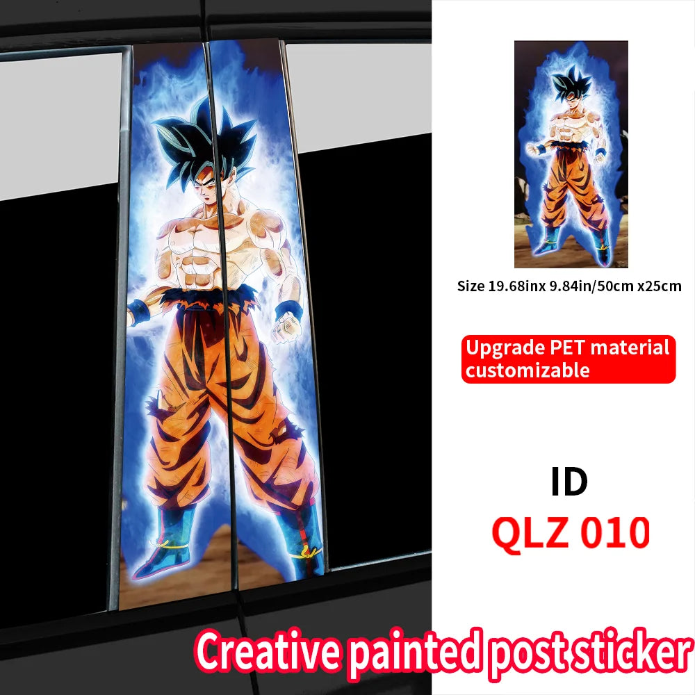 Anime Son Goku Car Stickers Auto B Pillar Waterproof Funny Decoration