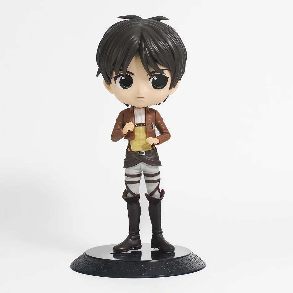 14cm Anime Attack on Titan Figure Eren Yeager Action Figure Levi Ackerman/ Mikasa Ackerman Figurine Qposket Model Doll Toys Gift