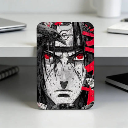 Anime N-NARUTO Akatsuki Itachi Sharingan Transparent Card Holder Employee Plastic Slide Cover Lanyard Work Business ID Bag Bus