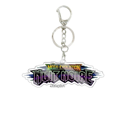 Anime French Version Mega Evolution TCG Logo Pocket Monsters 5cm Acrylic Keychain Creative Small Card Bag Pendant Decoration Toy