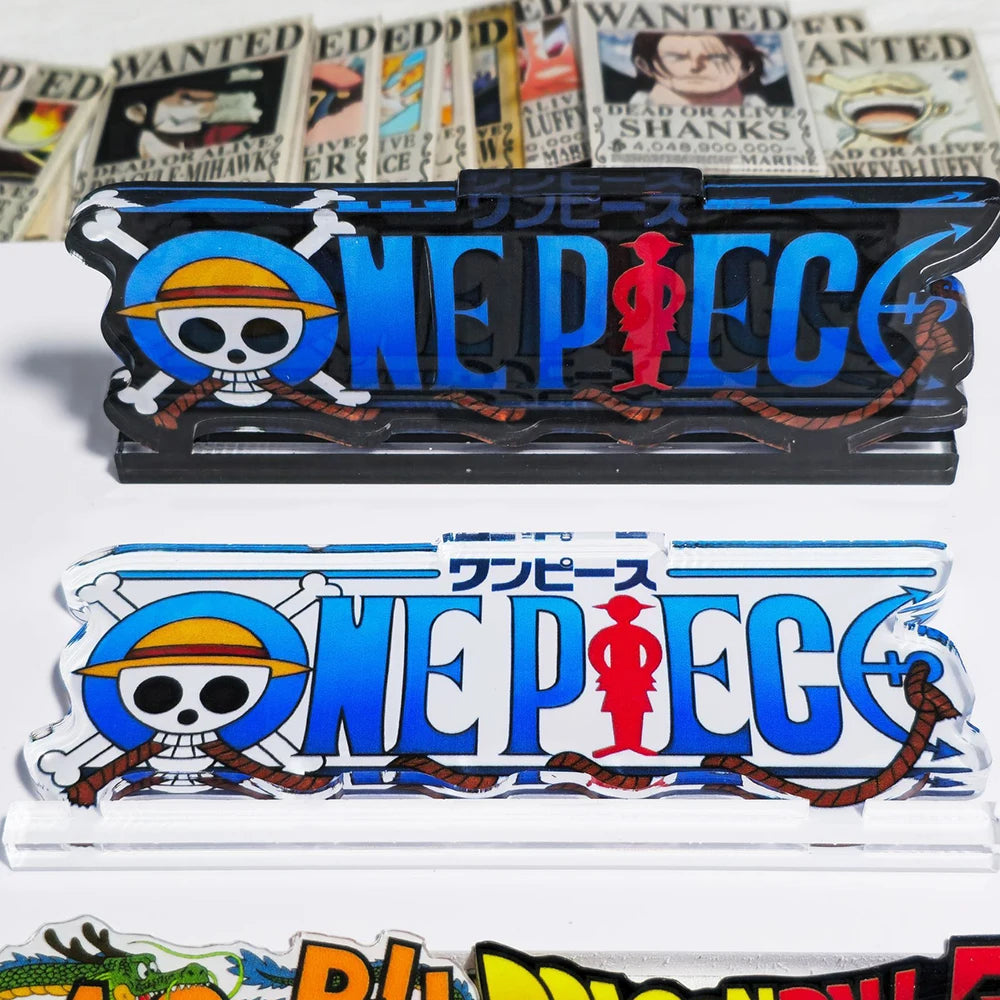 ONE PIECE Anime Logo 4*9.5cm Surface Film Back Glue Tearable 2 Style Action Figure Model Matching