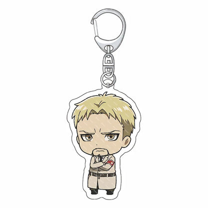 55MM Anime Attack on Titan‌ Acrylic Keychain Eren Jaeger Mikasa Ackerman Armin Arlert Connie Springer Figure Pendant Gifts