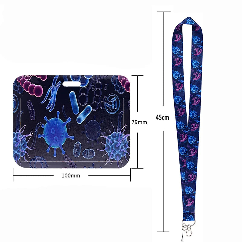 100 Styles Anatomy Credential Holder Keychains Neck Lanyard Pass Card Anime Credit Card Holder Keychain Straps Wholesale