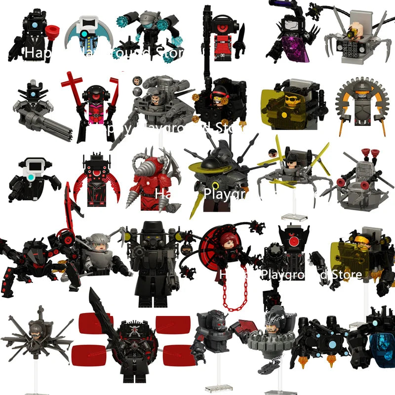 New KDL DJ Upgrade War-Damaged Skibidi Toilet Man Figures Anime Block Toys TvMan Titan Bricks Model Toy For Kid Birthday Gift