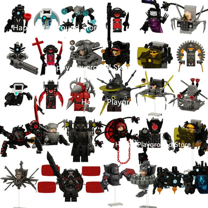 New KDL DJ Upgrade War-Damaged Skibidi Toilet Man Figures Anime Block Toys TvMan Titan Bricks Model Toy For Kid Birthday Gift